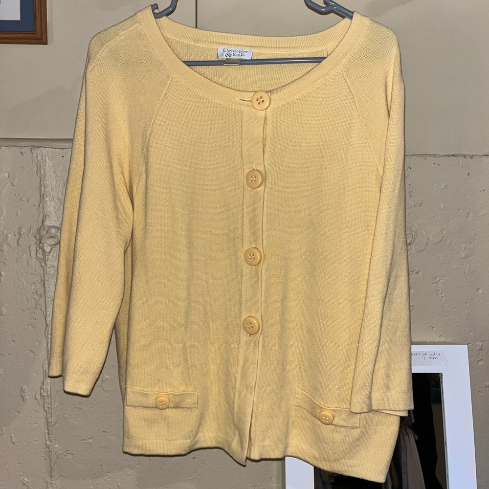 Yellow Button-Up Cardigan